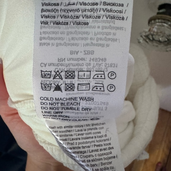 Size M white smocked Noisy May ruffled spaghetti strap romper - Picture 9 of 10